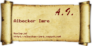 Albecker Imre névjegykártya