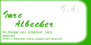 imre albecker business card